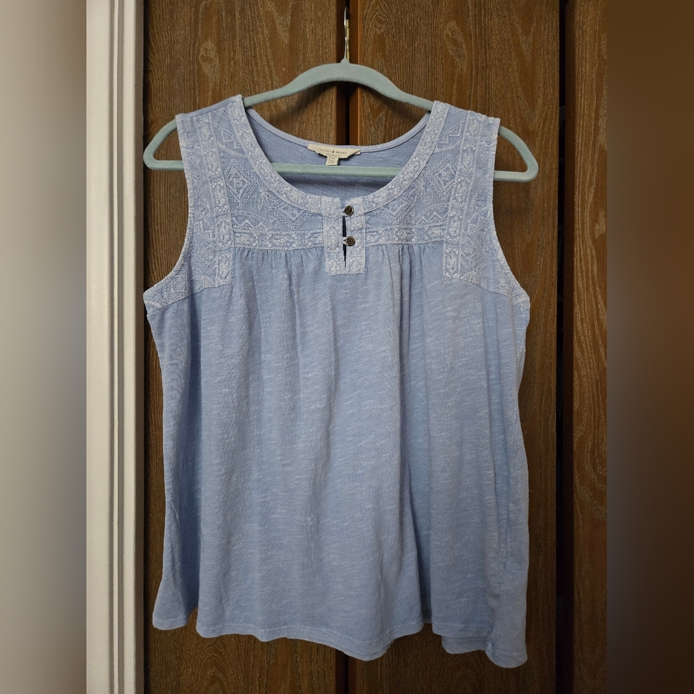 Lucky Brand Light Blue Sleeveless Tank Top